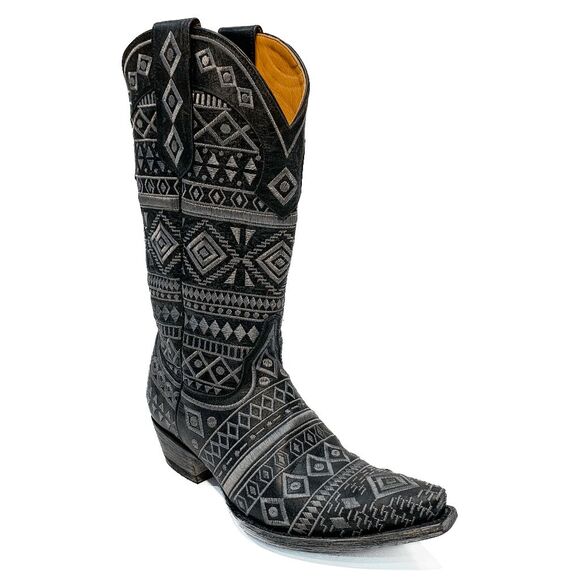 Old Gringo Shoes - Old Gringo Black Silver Embroidered Knee High Tall Western Cowgirl Boots size 9